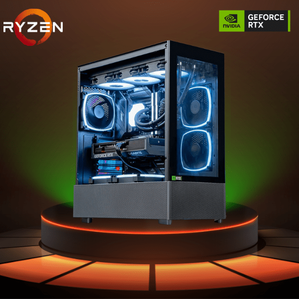 Vektra RDY Sky Two Black AMD Gaming PC - AMD Ryzen CPU, Nvidia GeForce RTX, 32GB DDR5 RAM, 1TB Gen4 SSD, Air Tower Cooler, Windows 11 Pro, 2 Years Warranty - Vektra Computers LLC Vektra RDY Sky Two Black AMD Gaming PC - AMD Ryzen CPU, Nvidia GeForce RTX, 32GB DDR5 RAM, 1TB Gen4 SSD, Air Tower Cooler, Windows 11 Pro, 2 Years Warranty - Vektra Computers LLC